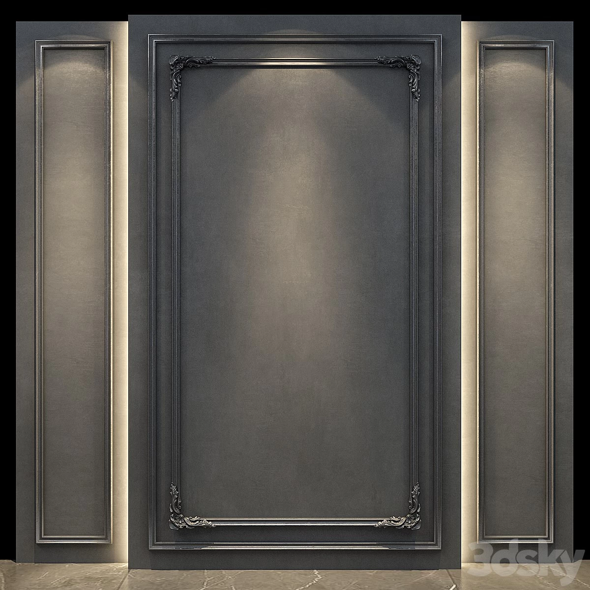 Wall panel - gypsum stucco molding - set 02