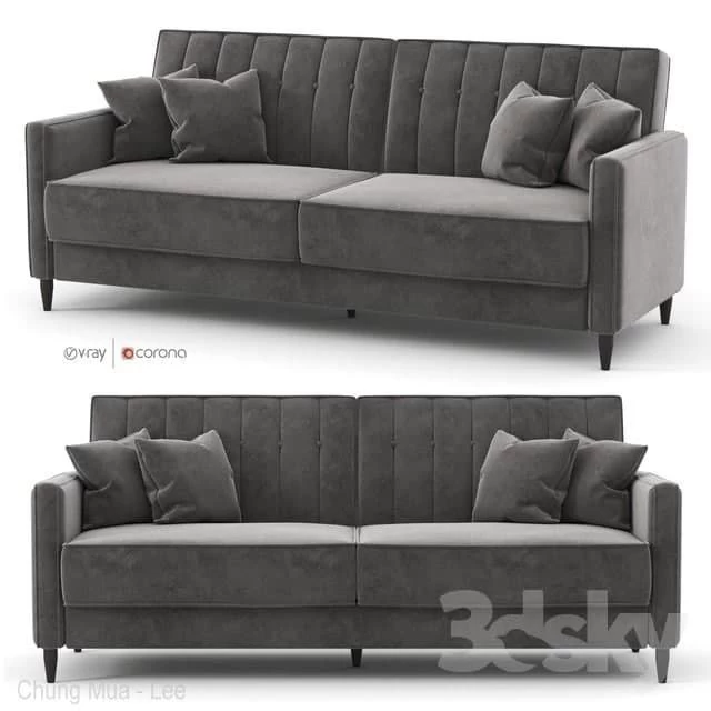 Nia Sleeper black velvet sofa by Willa Arlo Interiors