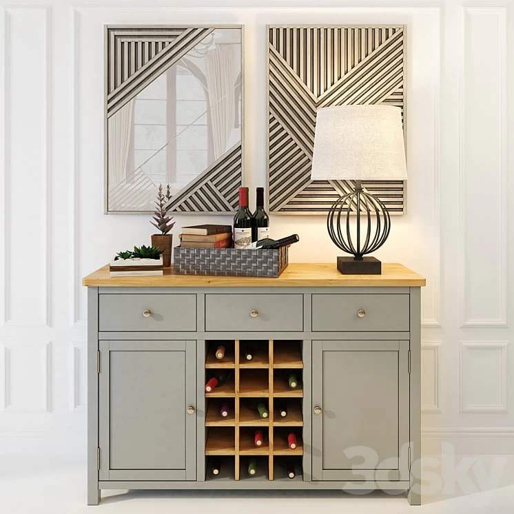 Wine chest of drawers "Jules Verne" gray