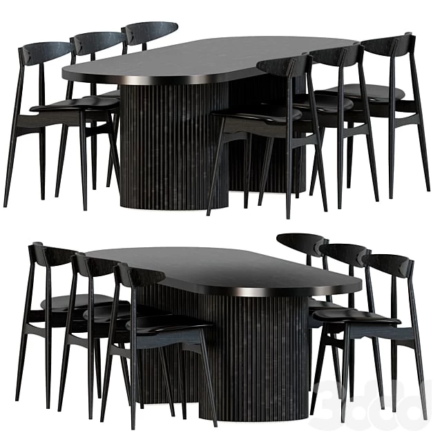 Joffrey Solid Ash Dining Chair Black