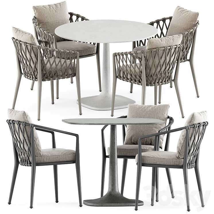Erica outdoor chair and Fiore Outdoor table by bebitalia +Chair