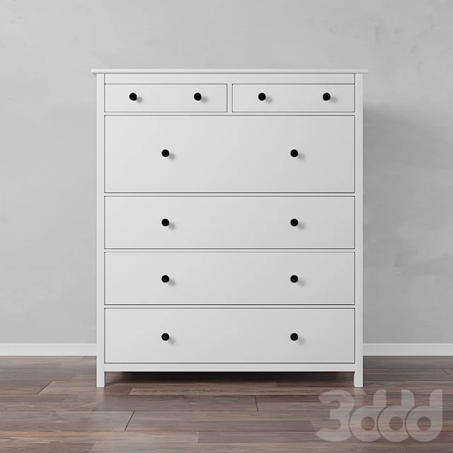 Chest of 6 drawers, white stain. HEMNES IKEA HEMNES