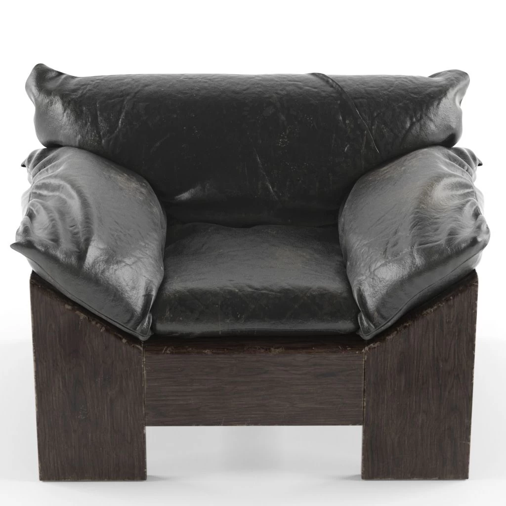 Leolux Dutch Oak Leather Chair 1970s