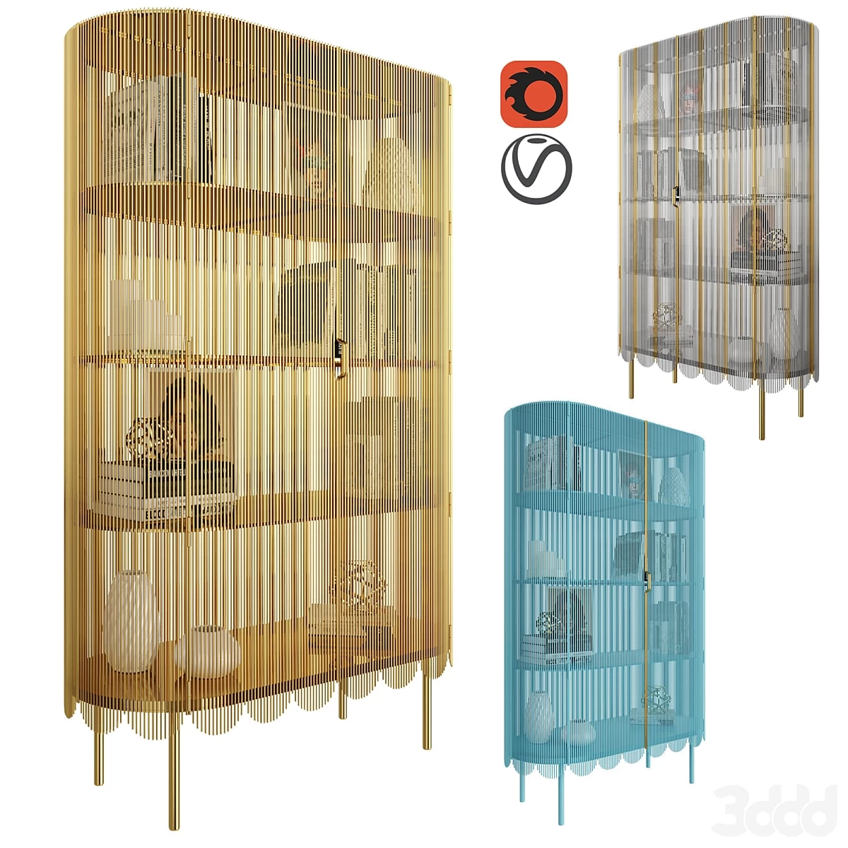 Cabinet Strings Gold/ Blue/Silver Gold by Scarlet Splendour