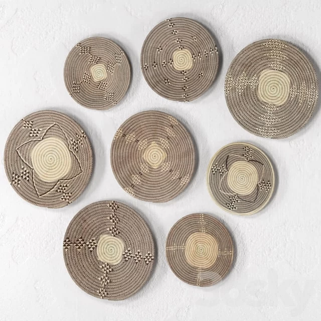 Wicker African wall baskets