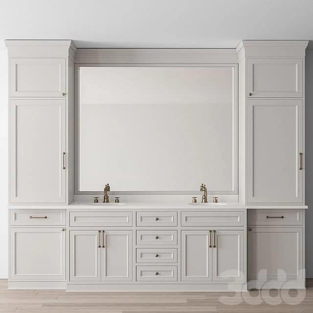 Bathroom Set White and Gold - Set 33