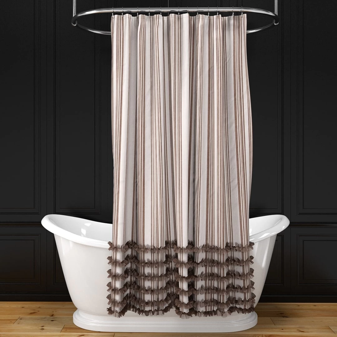Alice bath + shower curtain + oval rail