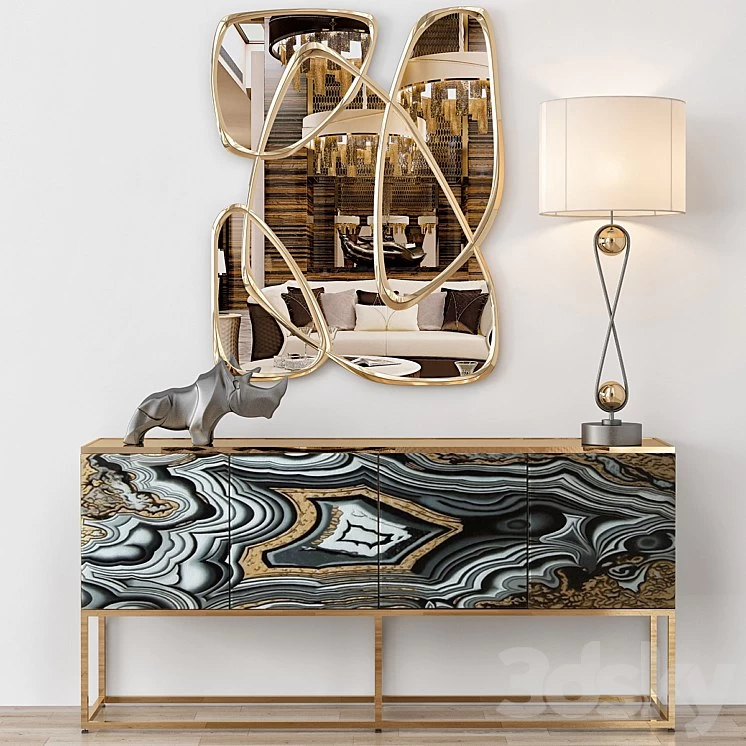Nicola Painted-Agate Console