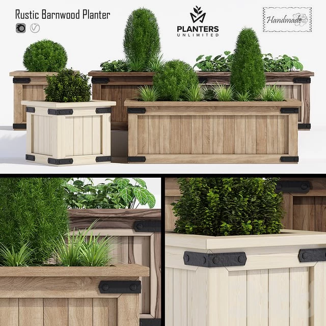 Rustic barnwood planter one
