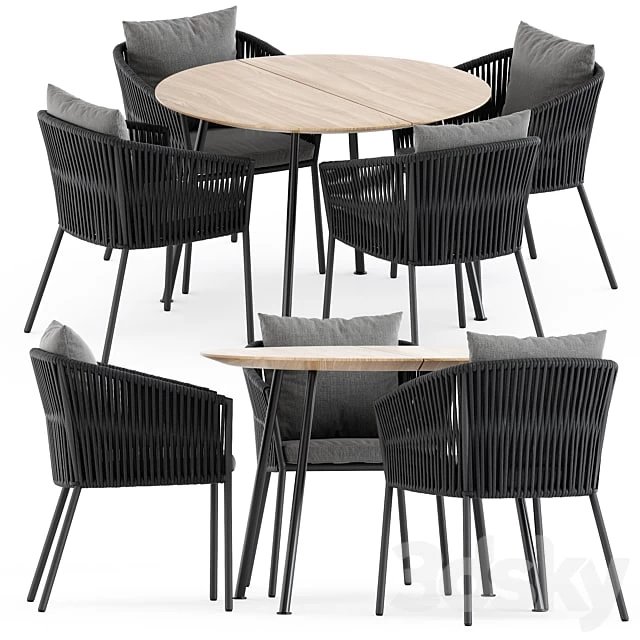 Porto Dining Chair by burkedecor and Agave table by ethimo