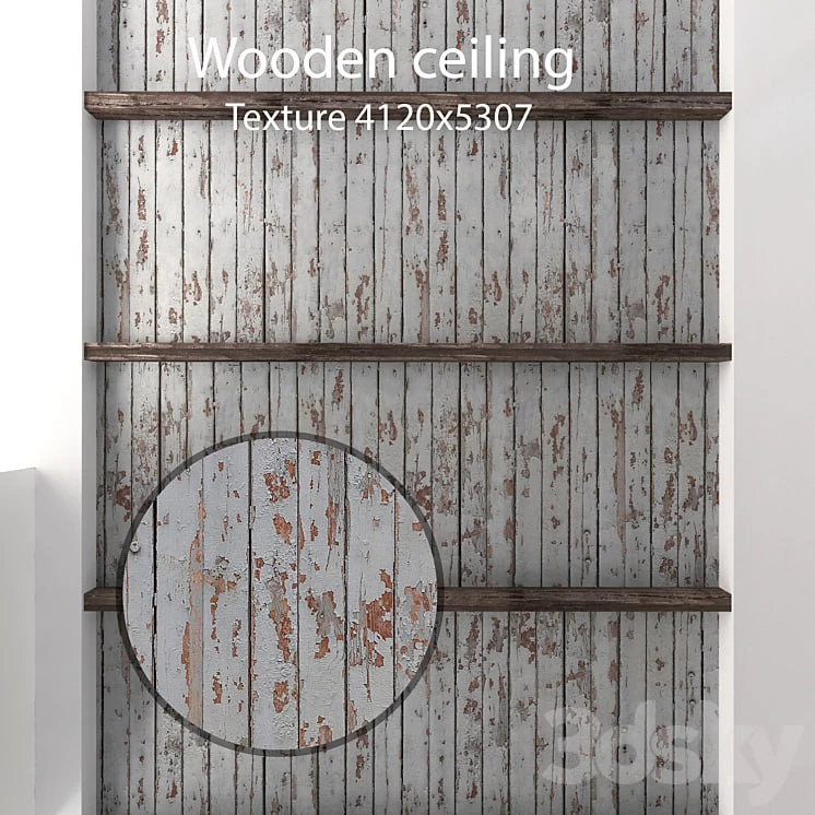 Wooden ceiling with beams 16