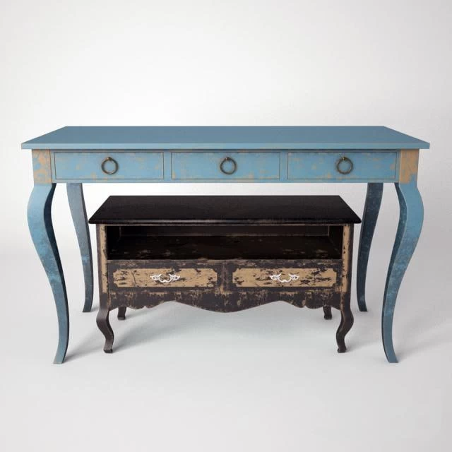 Antique French TV Stand & Writing Desk