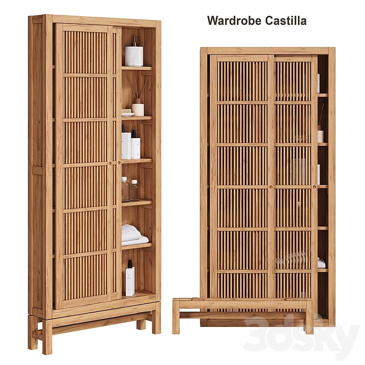 Solid teak cabinet FSC Castilla AM PM