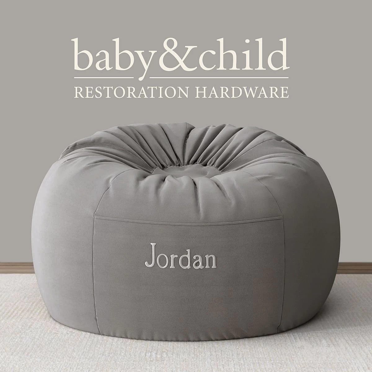 RH / WASHED VELVET BEAN BAG COVER