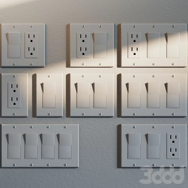 NEMA 5-15R Outlet & Rocker Light Switches
