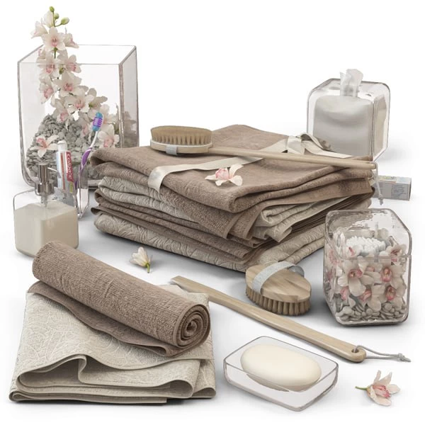 Towels with orchids m14