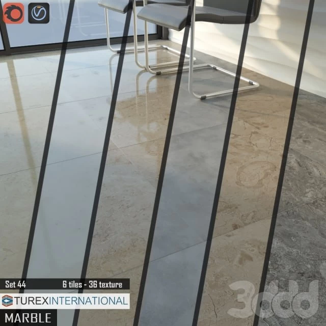 TUREX INTERNATIONAL Marble Tiles Set 44