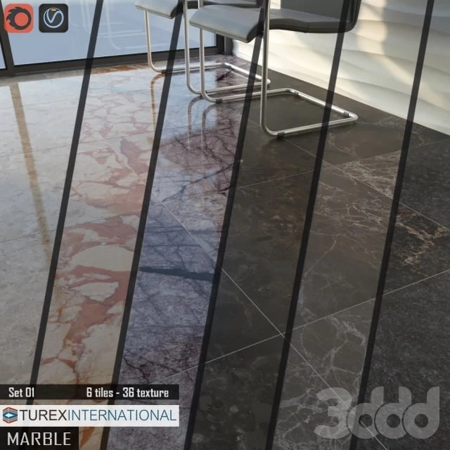 TUREX INTERNATIONAL Marble Tiles Set 01