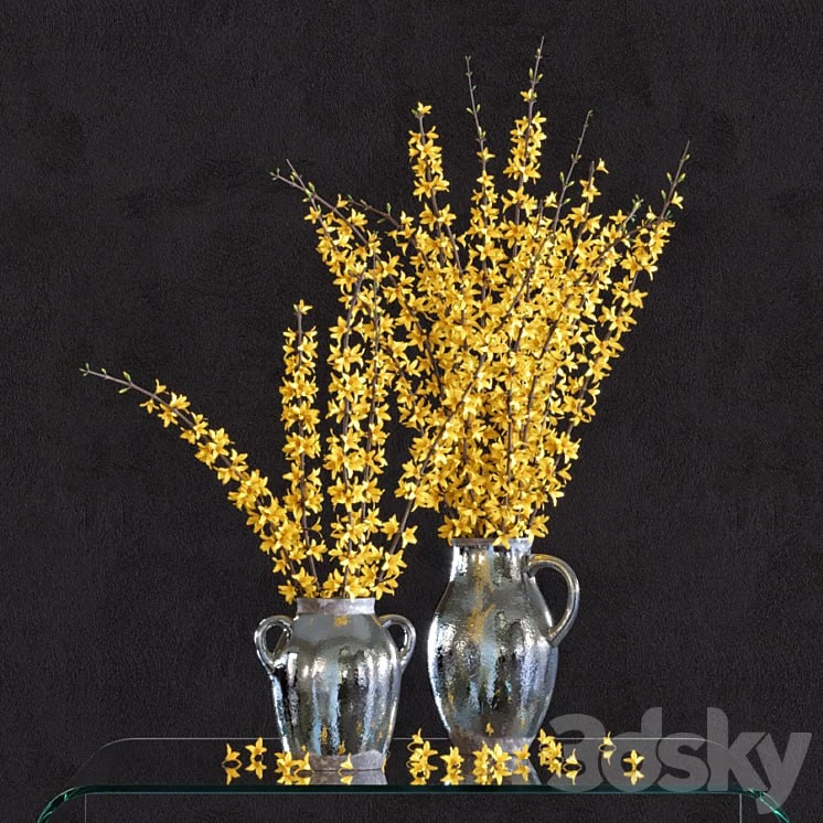 Flower Arrangement: Forsythia Set1