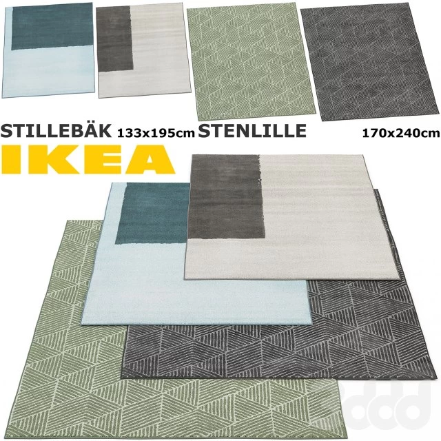 IKEA STILLEBAK, STENLILLE RUG SET