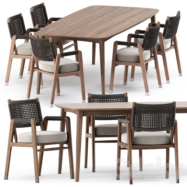 ORTIGIA CHAIR by flexform and GRASSHOPPER TABLE by KARPENTER