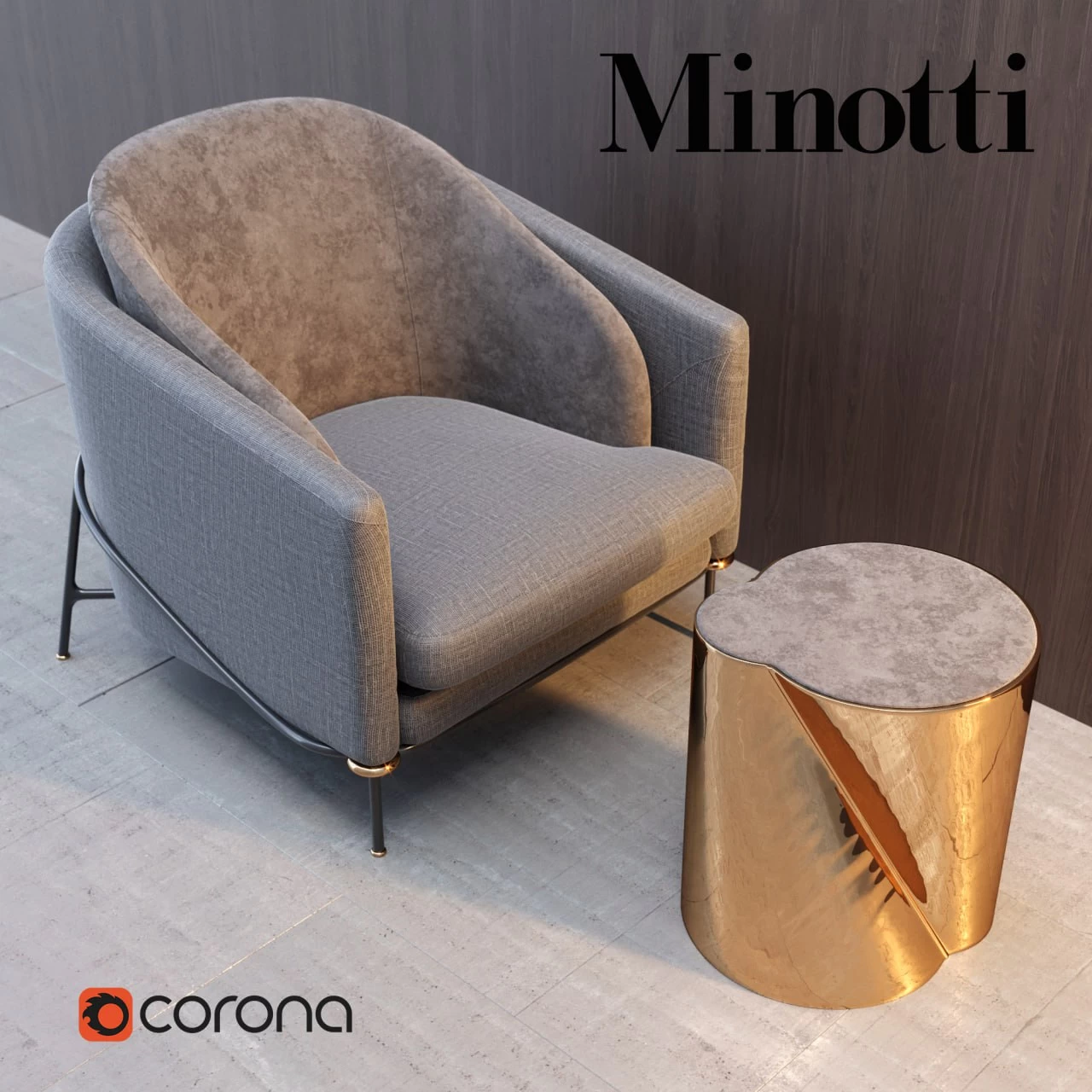 Armchair Minotti Fil Noir