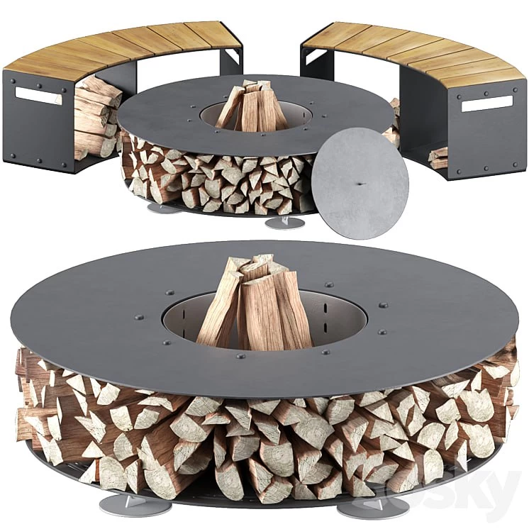 outdoor fireplace -b-q