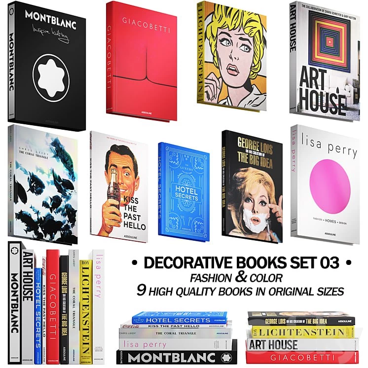 032_Decorative books set 03 fashion 00
