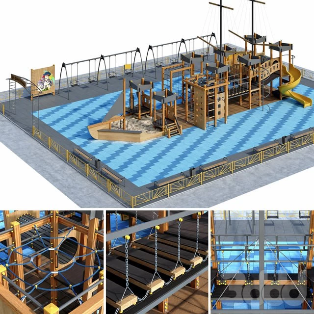 Children playground Pirate ship Boat Sailboat