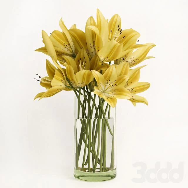Bouquet of yellow lilies