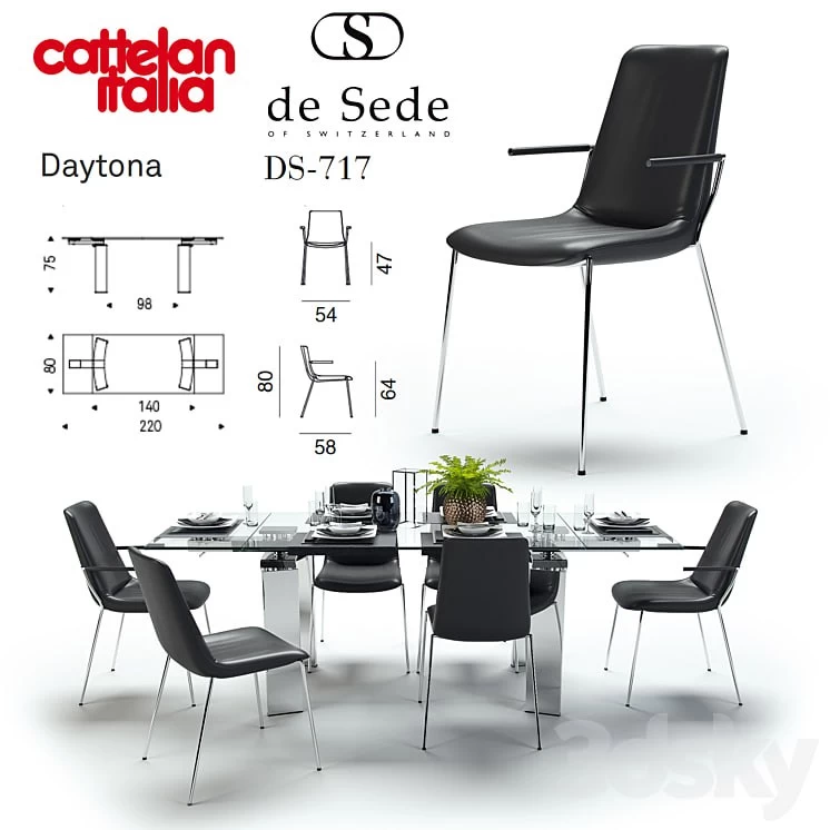 Table Daytona Cattelan Italia \ Chair DS-717 de Sede