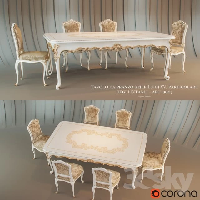 Tavolo da pranzo Venezia in stile Luigi XV