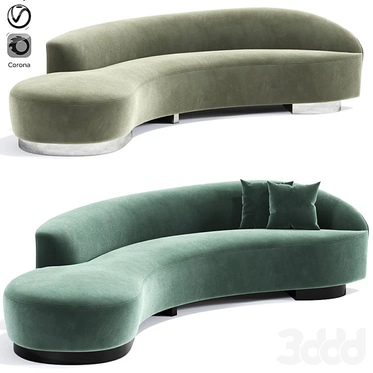 Navii long curved sofa