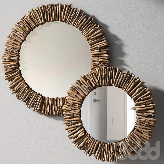 Pottery barn NATURAL DRIFTWOOD MIRROR - ROUND
