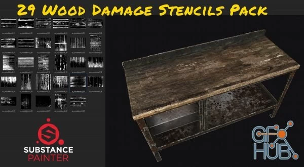 Wood Damage Stencils Pack