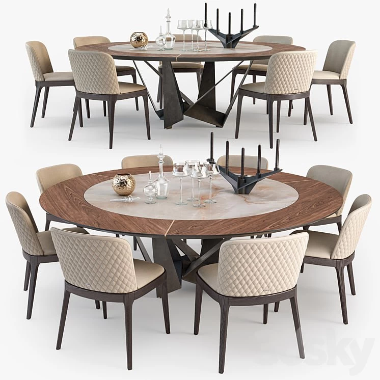 Alexandra Cattelan Italia Skorpio round table Magda chair set