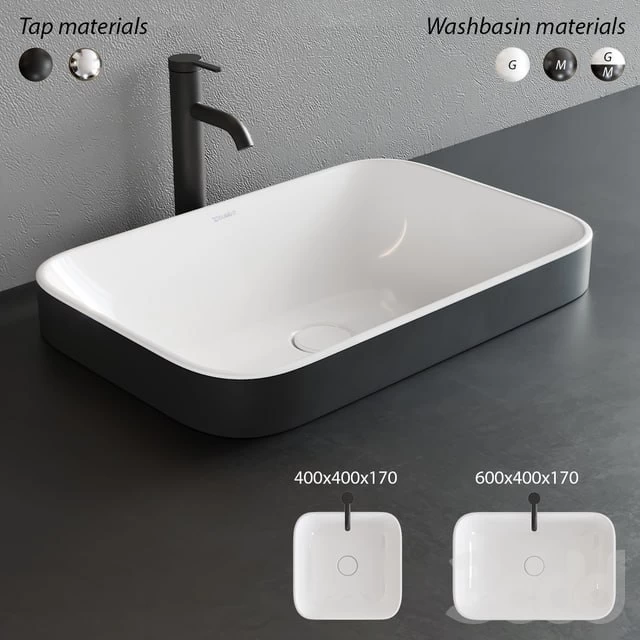 Duravit HAPPY D.2 PLUS Rectangular Washbasin Set2 .2_plus