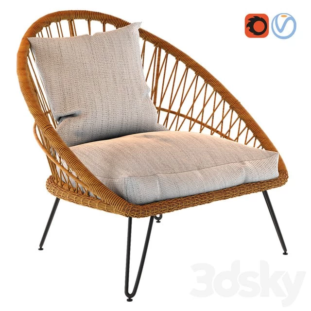 Ppineapple Resin Wicker Garden Armchair