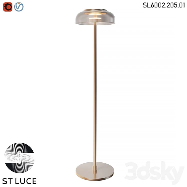 Melnyk SL6002. Floor lamp ST-Luce Gold/Amber LED OM