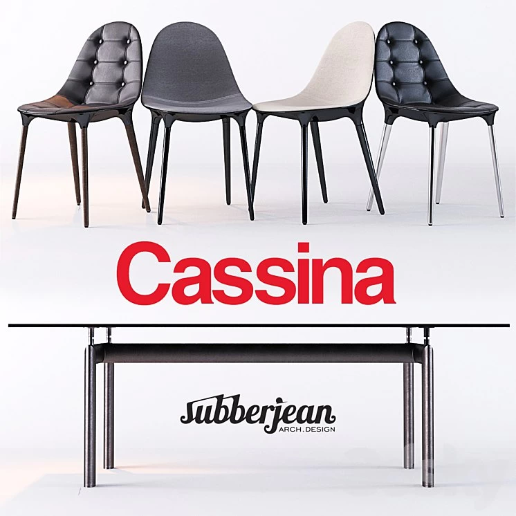 Doha Cassina Caprice Chairs / LC6 Table #+