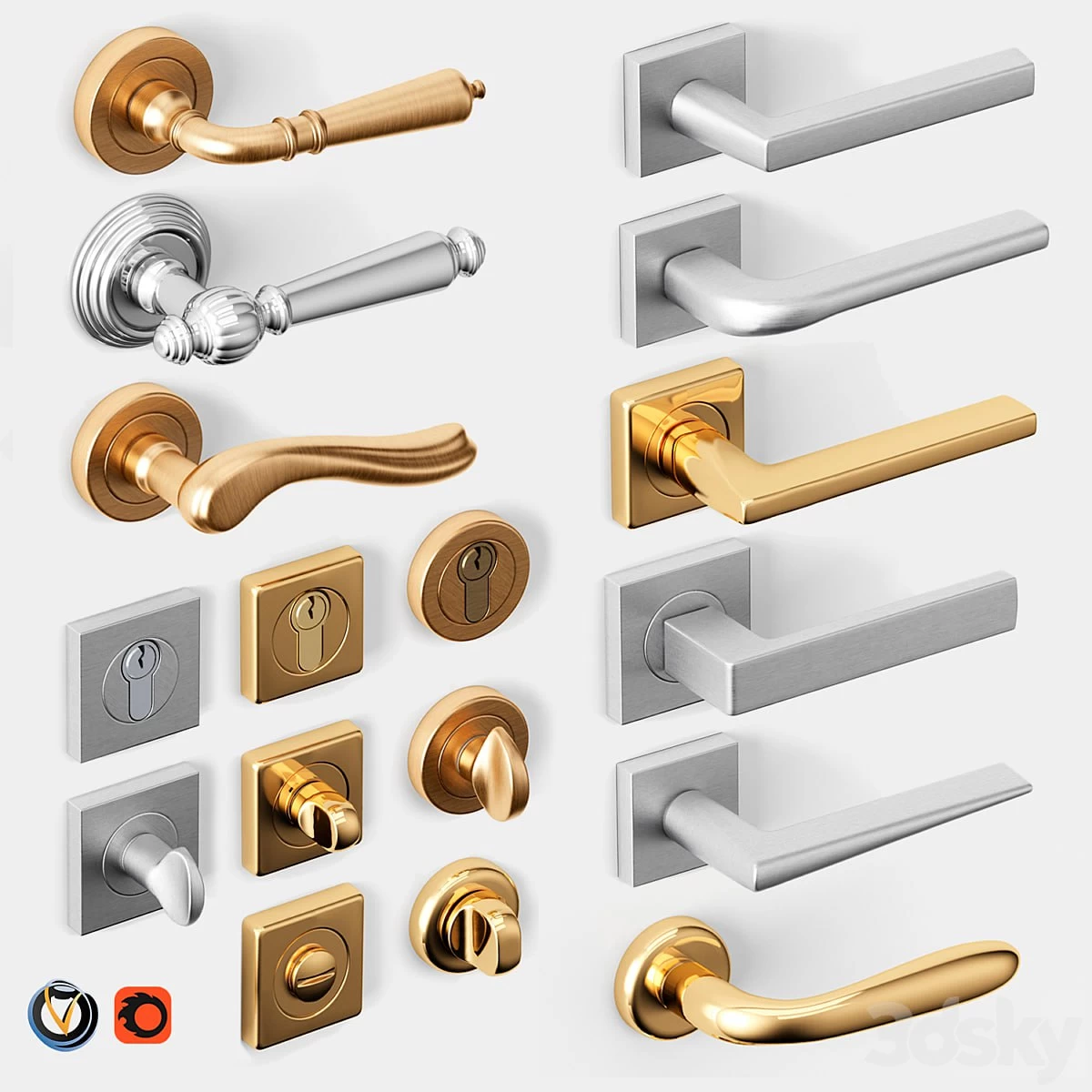 Christian Door handles Pasini, Fimet, Colombo