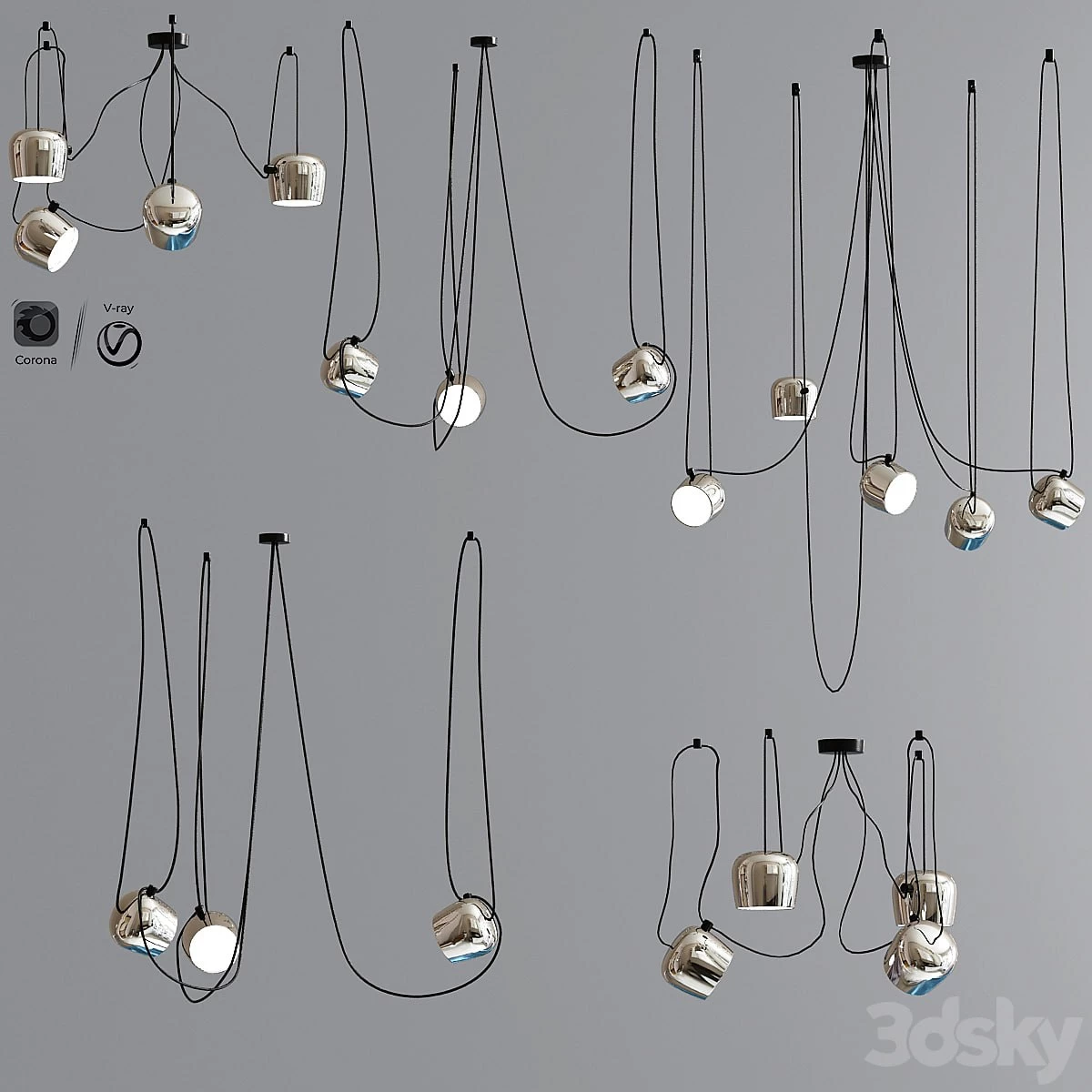 Aim Pointed Lighting Set Chrome