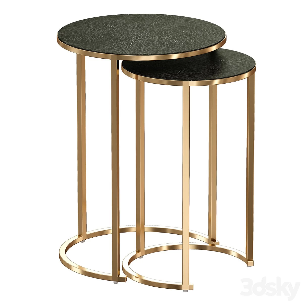 Keya Antique Brass Nesting Accent Tables (Crate and Barrel)