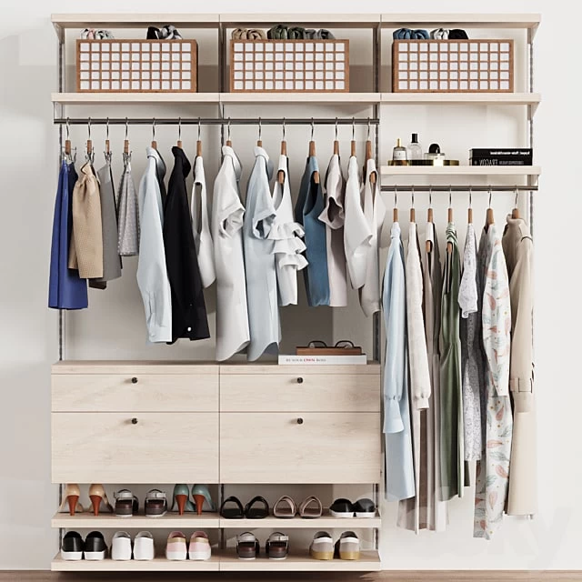 Wardrobe, wall module, dresses, clothes 2