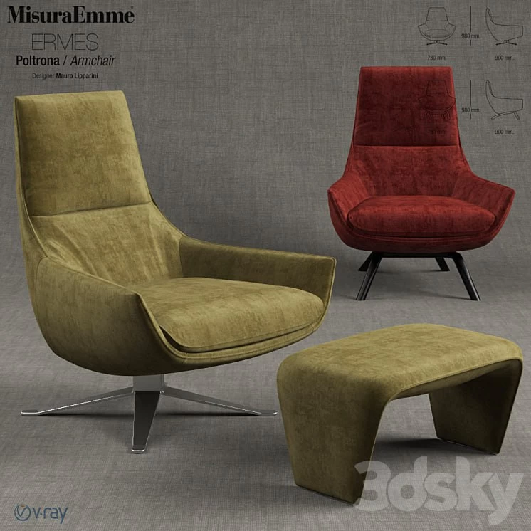 Misuraemme ERMES armchair by MAURO LIPPARINI