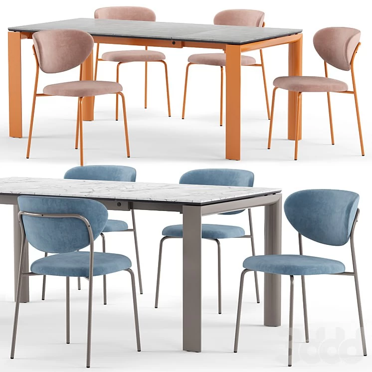 Cozy chair and Dorian table - connubia calligaris