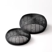 2 tables of round wicker steel La Redoute Bangor
