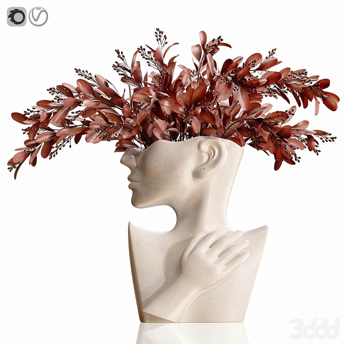 Human face art vase
