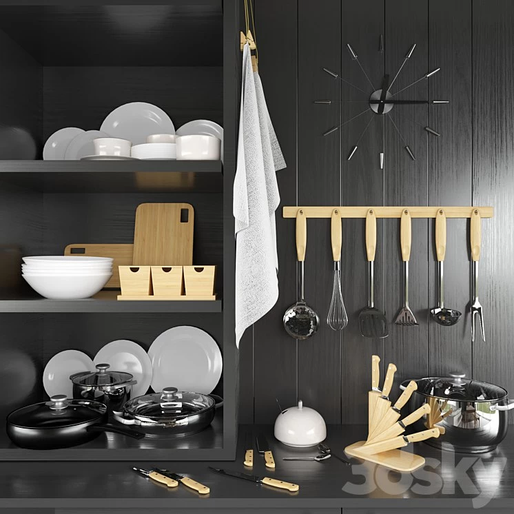 A set of kitchen