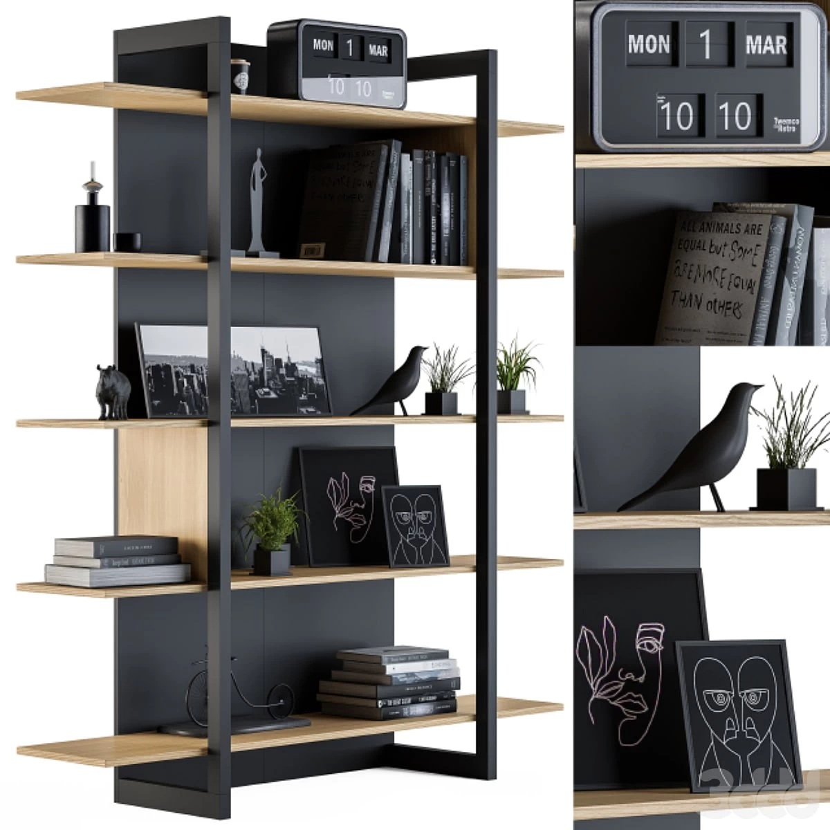 Wood and Black Rack 04